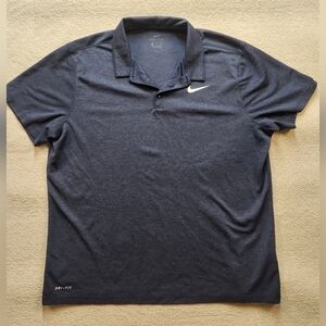 Nike Dri-Fit Men's Sz XL Standard Fit Performance Golf Polo Shirt Navy Blue